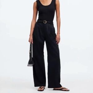 Madewell The Harlow Wide-Leg Pant in True Black Size 16